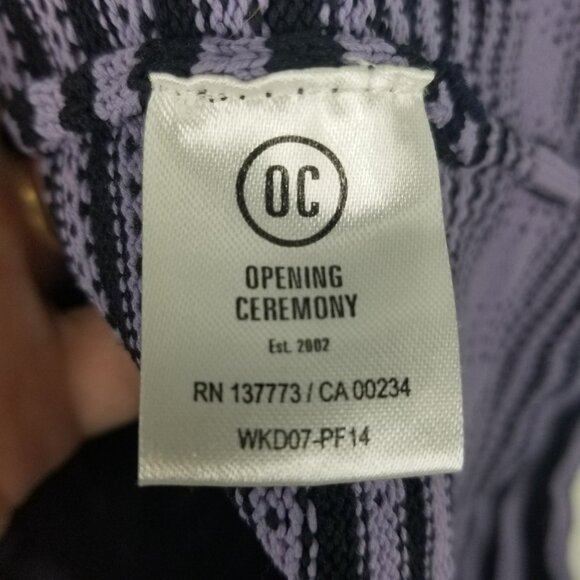 Opening Ceremony Y2K Bodycon Skater Dress Purple Aztec Stripe 2000s Style - Picture 4 of 16